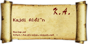 Kajdi Alán névjegykártya
